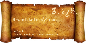 Brandstein Áron névjegykártya